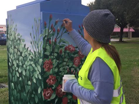 bellaire pena electrical box|Artistic doors, utility boxes to be placed in city .